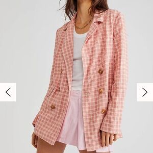 Free people Olivia gingham blazer size XL NWT